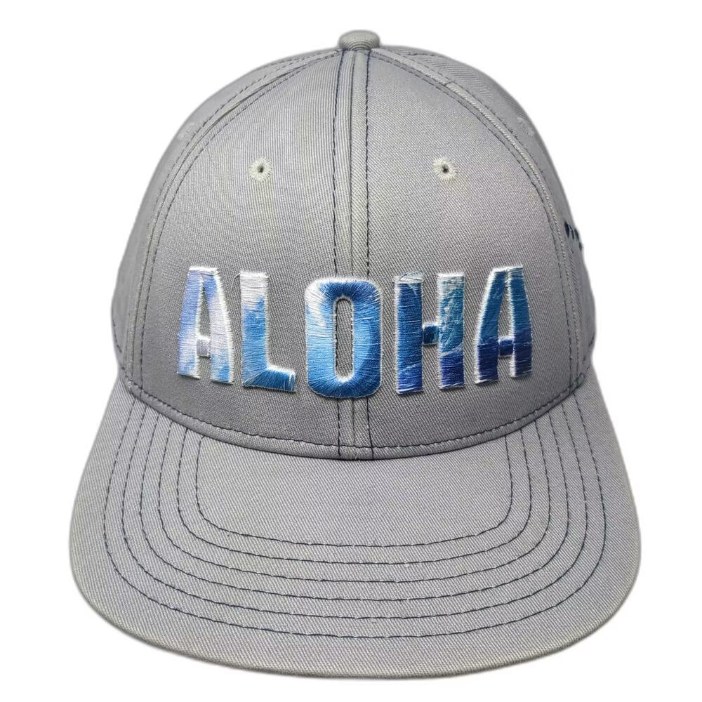 808 Clothing Co. Aloha Hawaii Map Gray Snapback Hat One Size Embroidered Logo